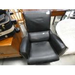 Black leather effect 1950's armchair - Collectors item see soft furnishings policy