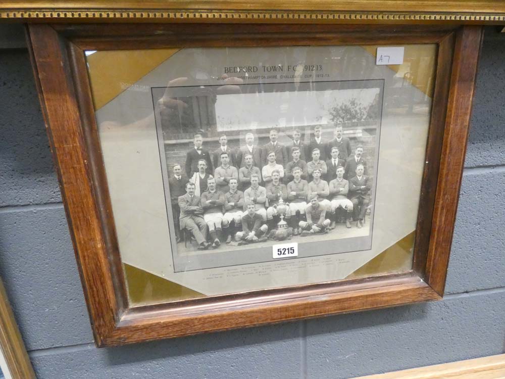 A framed and glazed photograph of the 1912/13 Bedford Town Football Team