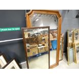 3 mirrors in natural wood and gilt frames