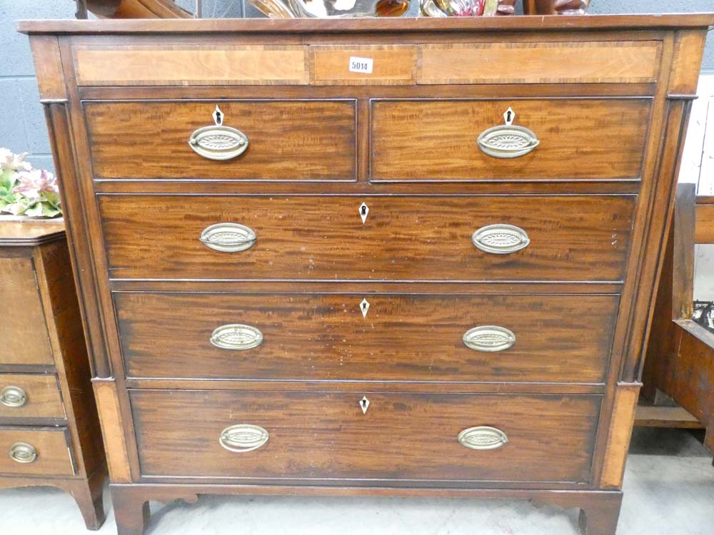 Victorian mahogany chest of 2 over 3 drawers