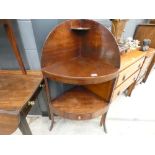 Georgian mahogany corner 2 tier wash stand