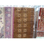 (8) Brown floral carpet runner