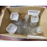 Box containing five decanters