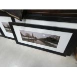 Three framed and glazed photographic prints river with trees