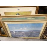 Quantity of impressionist prints, a mirror and Van Gogh print of blue iris's