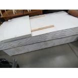 Single bed base with mattress and headboard