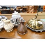 Quantity of oriental and other cabinet plates plus a blue and white meat platter, tea pot jug, a