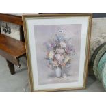 (2) Framed and glazed print of still life of flowers by L. Finzi Armori