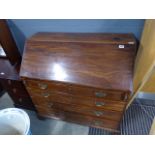 Georgian mahogany bureau with four drawers under