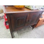 Dark oak 2 door cupboard on barley twist plinth