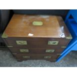 (2041) Early 20th Century campaign style chest with unworked brass plaque