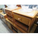 Pair of modern pine single drawer bedsides