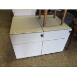 Pair of Knoll grey metal 2 drawer office pedestals