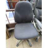 (2321) Black upholstered swivel office chair