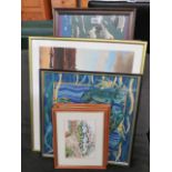 Quantity of tapestries and prints