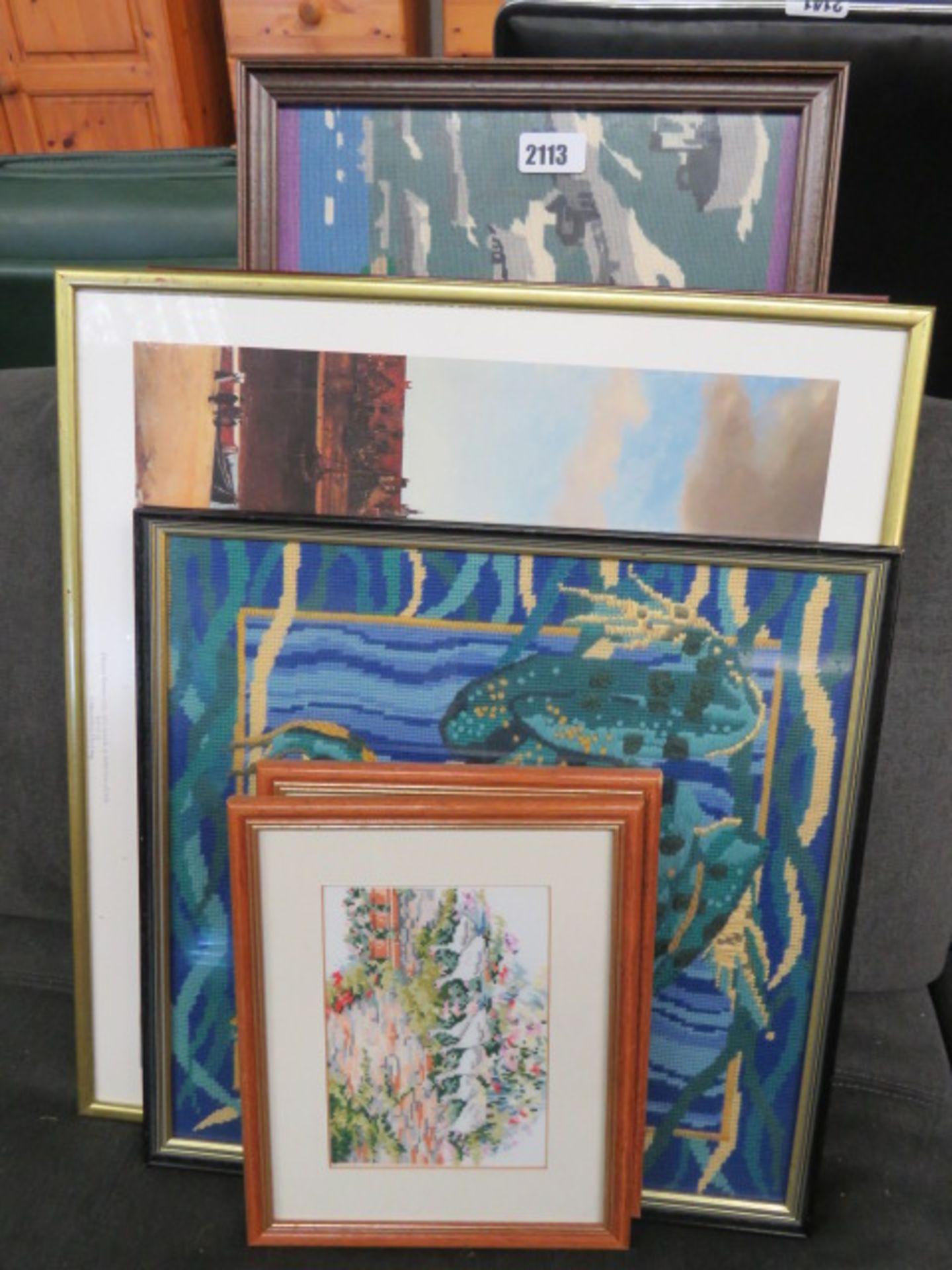 Quantity of tapestries and prints
