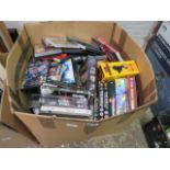 Large box of various DVDs