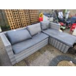 Rattan L Shaped garden corner chair sofa system