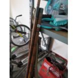 Bundle of various cane fishing rods