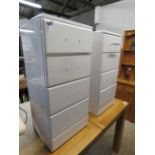 (2012) Modern pair of white gloss 4 drawer bedsides