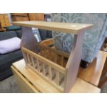 Light oak effect magazine rack