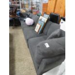 Grey upholstered corner sofa system