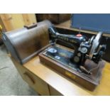 Oak cased Singer sewing machine