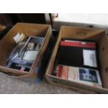 2 boxes of ephemera incl. Bedfordshire pictures, various albums, photos and manuals