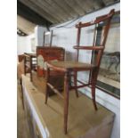 (2198) Cane seated chair with rush seated chair