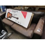 (2426) Brown leatherette upholstered 3 seater sofa