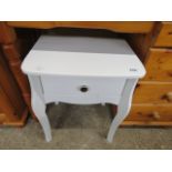 Modern white single drawer bedside