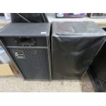 Large pair Carlsbro sound equipment professional speakers in cases