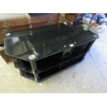 Black glass TV stand