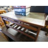 Mid century teak tile top coffee table