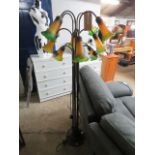 (2146) 1970s multi branch floor light (2 shades missing)