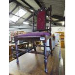 Mahogany purple upholstered child's chair