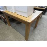 (2133) Modern light oak rectangular dining table (no additional leaf)