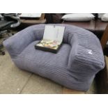 Blue tub chair shaped bean bag