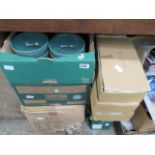 Large quantity of modern green glazed ceramic bowls