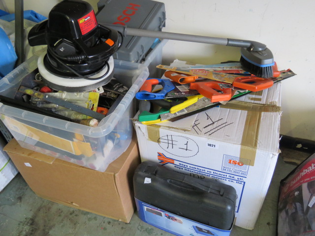 Large quantity of tools, lubricants, etc.