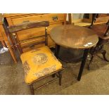 Copper covered occasional table and decorative chair