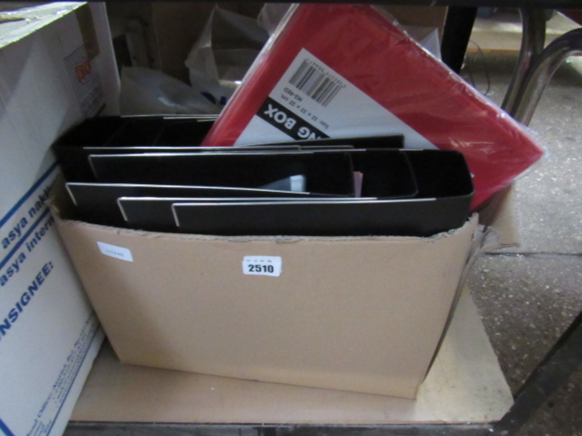 (2498) Box of mixed lever arch folders