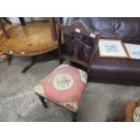 Mahogany framed bedroom chair with floral upholstered seat *Collector's Item: Sold in accordance