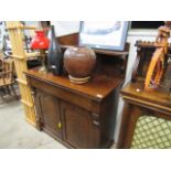 Edwardian mahogany cupboard with gallery section over