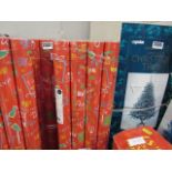 (2387) 10 rolls of red Christmas wrapping paper