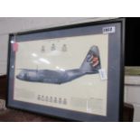 Framed and glazed print of RAF Hercules