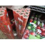 (2390) 10 rolls of red Christmas wrapping paper