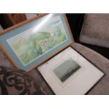 2 framed and glazed prints