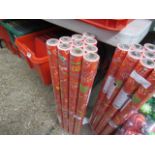 (2390) 10 rolls of red Christmas wrapping paper