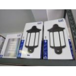 Quantity of outdoor wall lights in mixed styles and colours